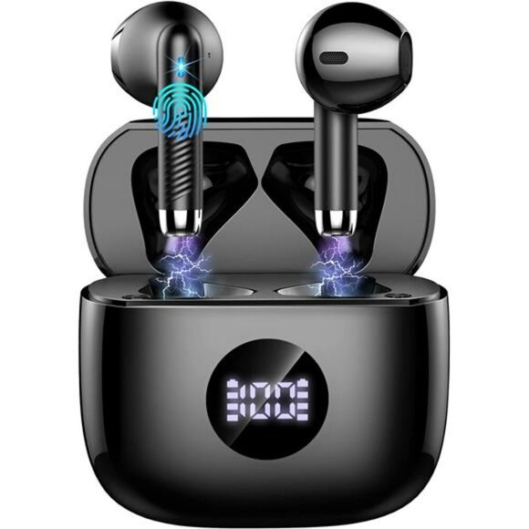 Bluetooth 5.4 Wireless Earbuds Noise Cancelling Mic LED Display Waterproof - Picture 1 of 7